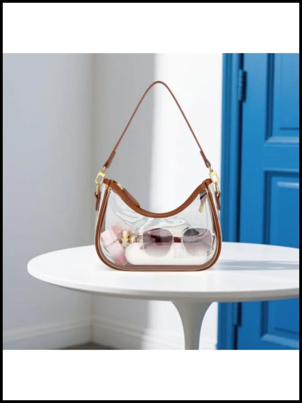 PU Leather Hobo Shoulder Bag with Chain Strap Retro Handbag Clutch